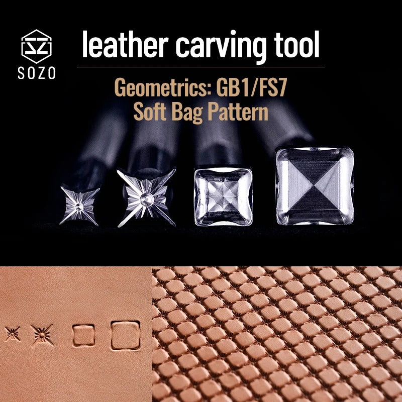 GB1 FS7 Leather Stamping Tool – Soft Gag Pattern for Handmade Carving and Saddle Making