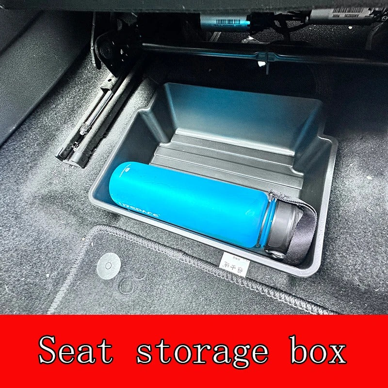 Under-Seat Storage Box for VW Tiguan, Passat B8, Golf 8 – Extra Capacity Organizer - Delicate Leather