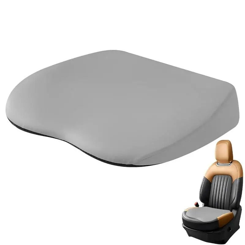Rebound Memory Foam Car Booster Cushion – Anti-Skid Seat Pad for Comfort and Driving Safety - Delicate Leather