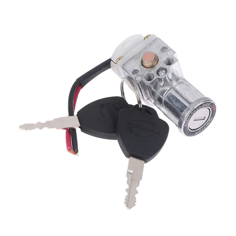 Bigger Head Electric Bicycle Ignition On/Off Key Switch - Heavy Load E-Bike Li-ion Battery Lock - Delicate Leather