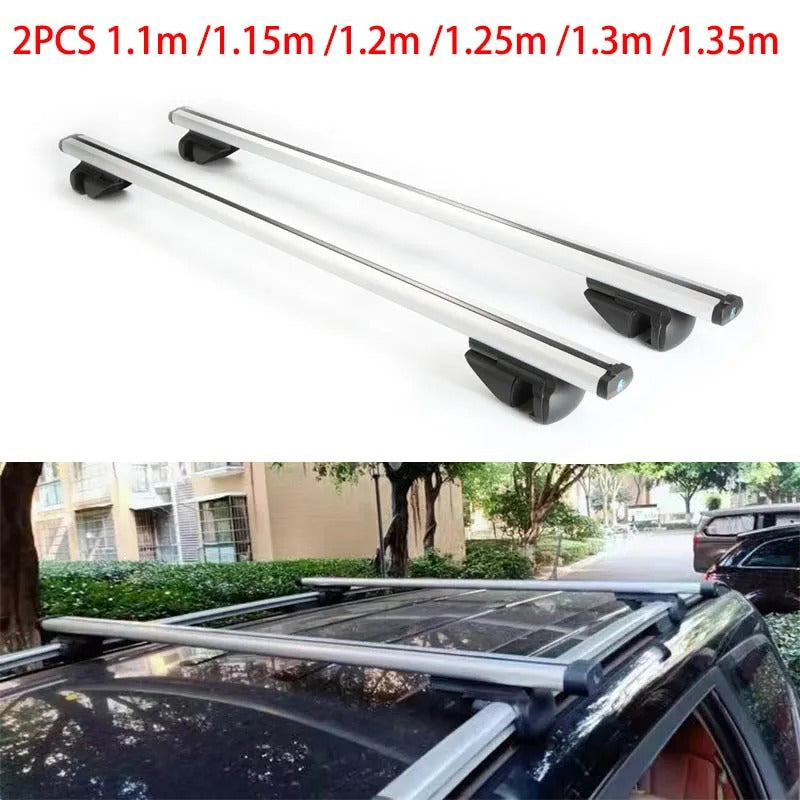 Universal 135CM Car Roof Rack Crossbars - Aluminum Cross Bars for Vehicles with Side Rails, 75KG/150LBS Capacity - Delicate Leather