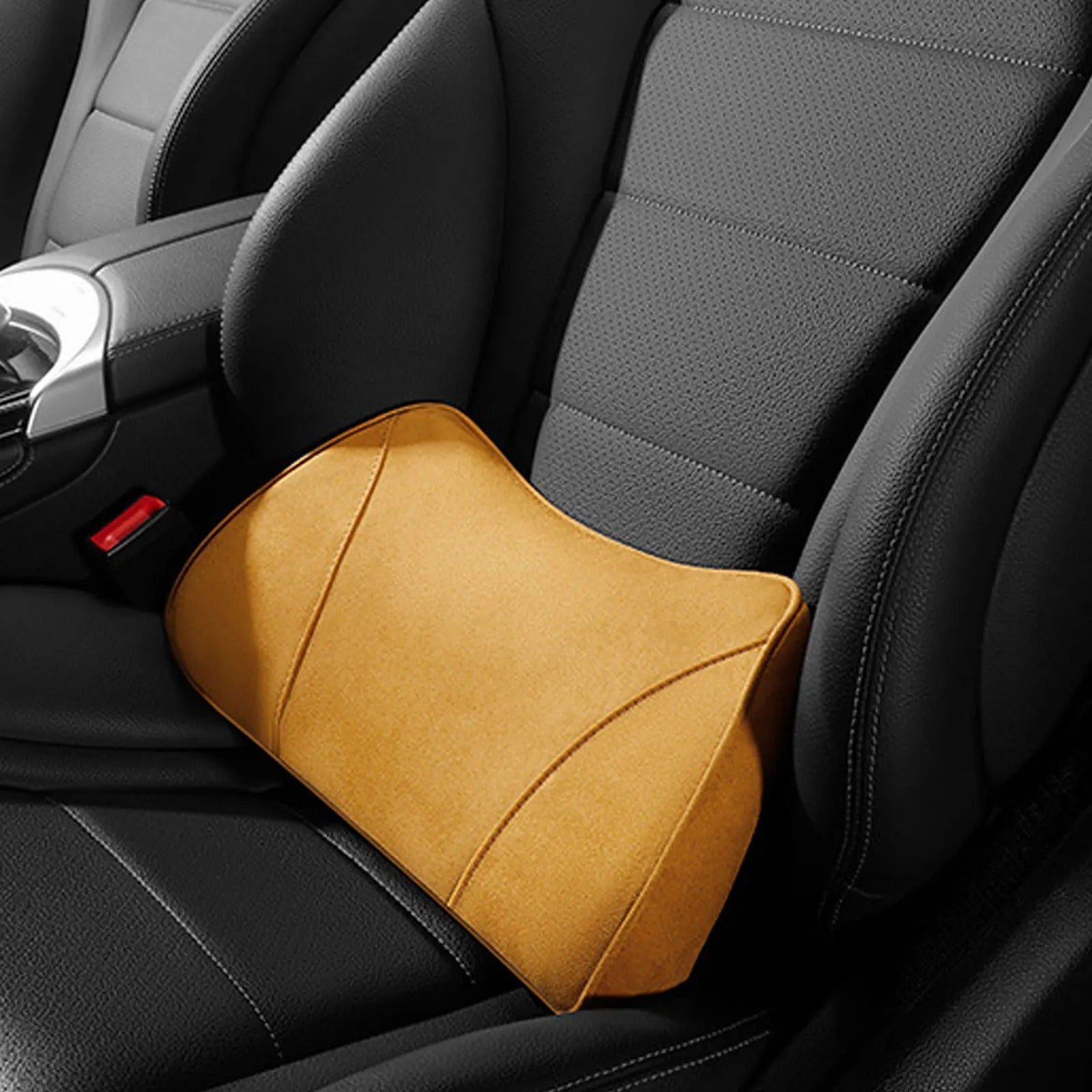 2-in-1 Car Seat Booster & Lumbar Pillow – Memory Foam Inclined Cushion for Comfort and Support - Delicate Leather