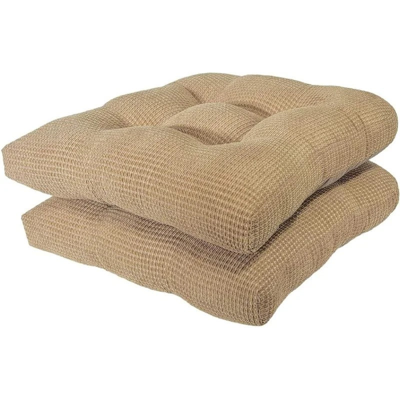 Non-Skid Foam Chair Pads – Bamboo Tan Memory Foam Seat Cushions (Set of 2) - Delicate Leather