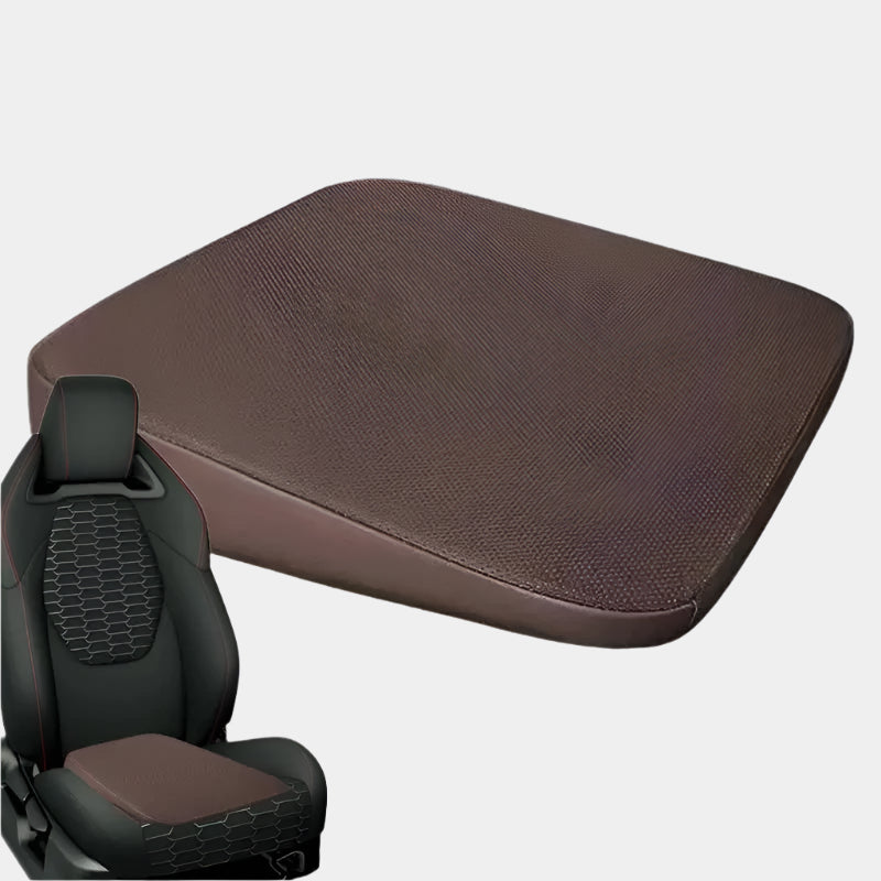 Ergonomic Wedge Car Seat Booster Cushion – Adjustable Height Pad for Short Drivers and Enhanced Comfort - Delicate Leather
