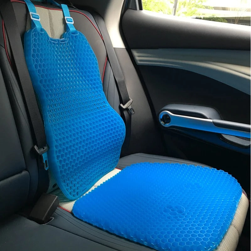 Gel Car Seat Cover – Pain Relief & Cooling Support for Universal Sedan, Office, and Home Chairs - Delicate Leather