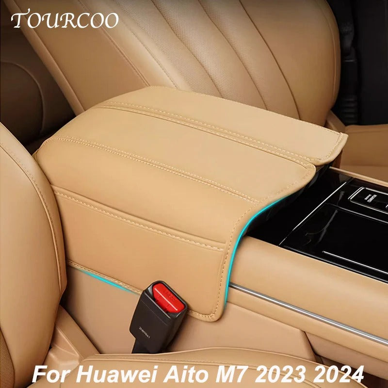 Protective Sleeve for Central Control Armrest Box – Storage Bag for Huawei Aito M7 (2023-2024) - Delicate Leather