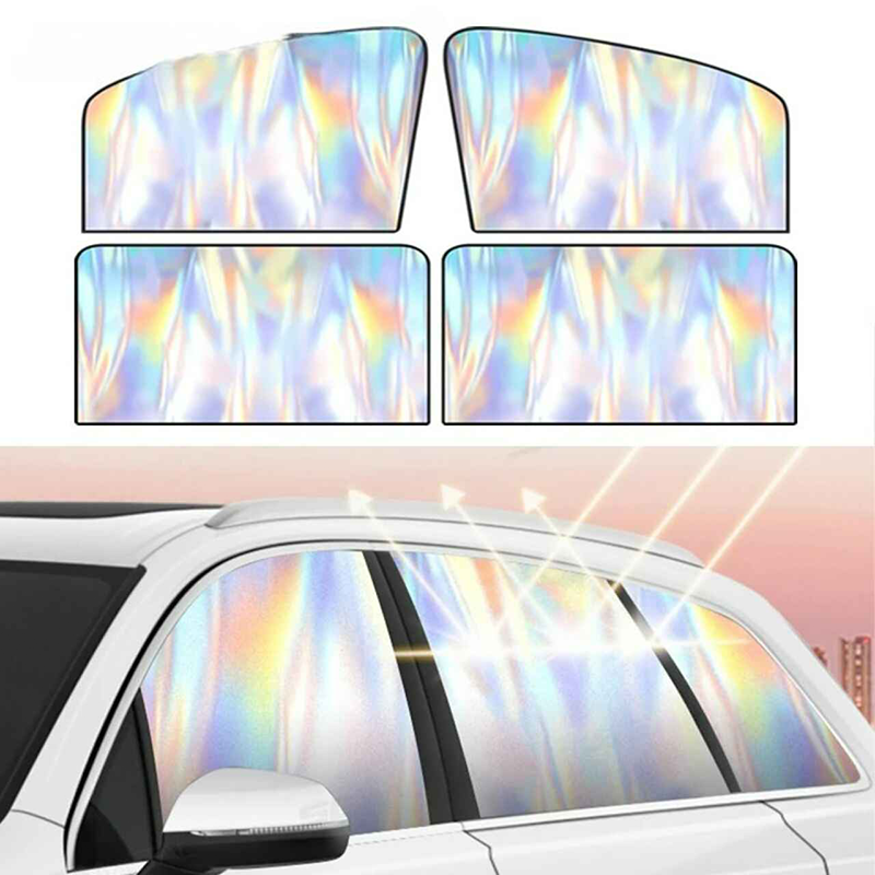 2Pcs Magnetic Car Side Window Sun Shade Curtains – UV Blocking Heat-Insulated Privacy Covers for Front & Rear Windows
