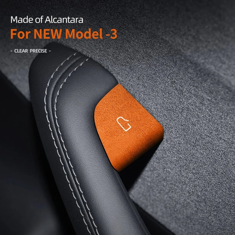 Ultra-Thin Suede Car Door Switch Sticker – Button Decoration and Protection for All Car Models - Delicate Leather