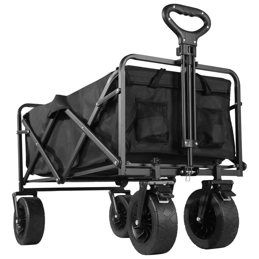 Collapsible Folding Utility Beach Cart – Heavy-Duty Large Capacity Wagon for Camping, Garden & Outdoor Use