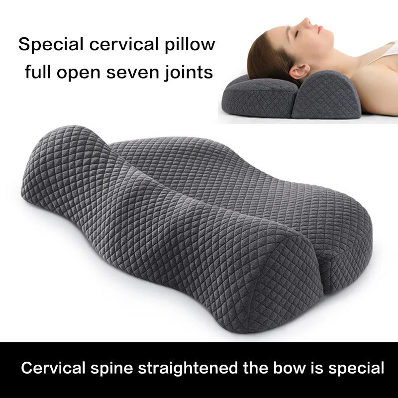Ergonomic Cervical Memory Foam Contour Pillow - Orthopedic Bed Pillow for Side Sleepers - Delicate Leather