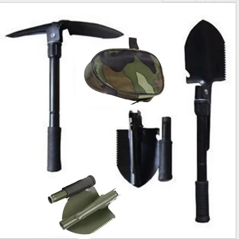 Foldable Portable Truck-Mounted Engineer Shovel – Camping & Survival Tool - Delicate Leather