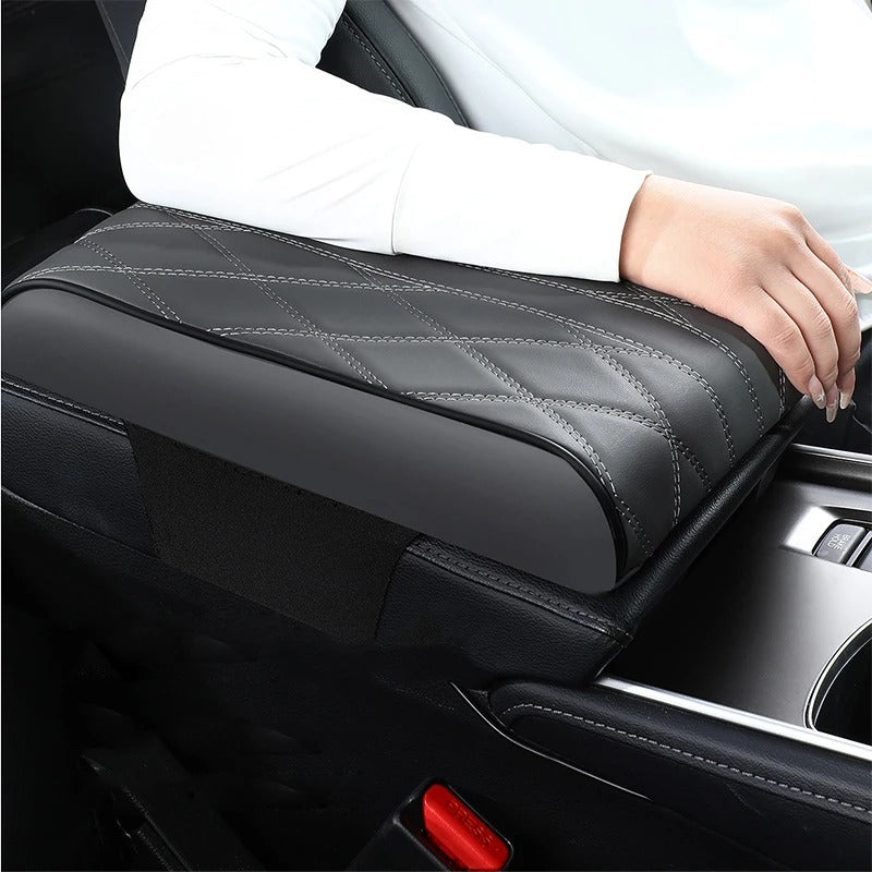 Universal Leather Memory Foam Car Armrest Height Pad – Protective Cushion for Auto Center Console Support
