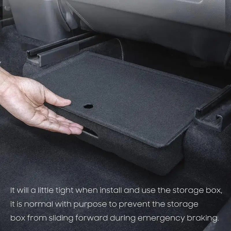 Tesla Model Y Under-Seat Storage Box – Hidden Drawer Organizer for Extra Space - Delicate Leather