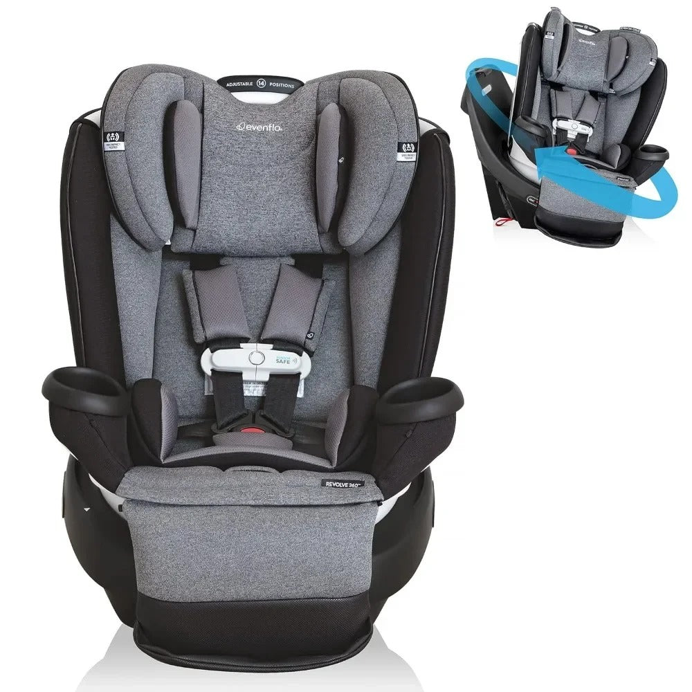 Gold Revolve360 All-in-One Rotational Car Seat with SensorSafe – Moonstone Gray, 360° Rotation for Enhanced Safety