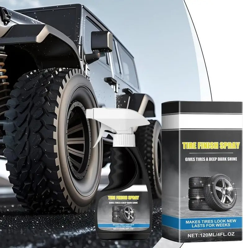 Tire Gloss Spray – 120ml Multifunctional Tire Nourishing & Wheel Cleaner Spray - Delicate Leather