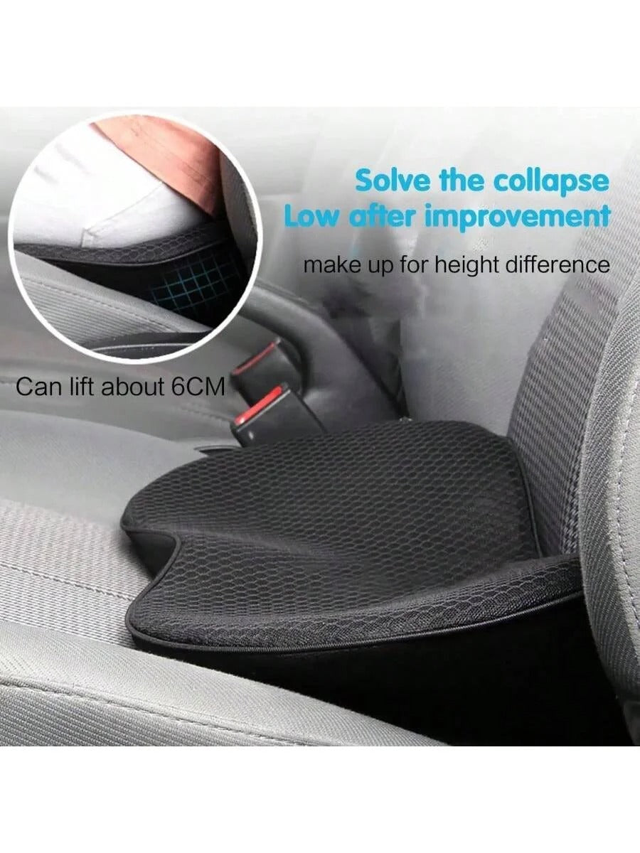 Memory Foam Car Seat Cushion – Height-Boosting Mini Seat Cushion for All Seasons - Delicate Leather