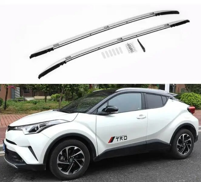 Roof Rack Cross Bars for Toyota CHR (2018-2022) - Gloss Aluminum Alloy Luggage Carrier - Delicate Leather