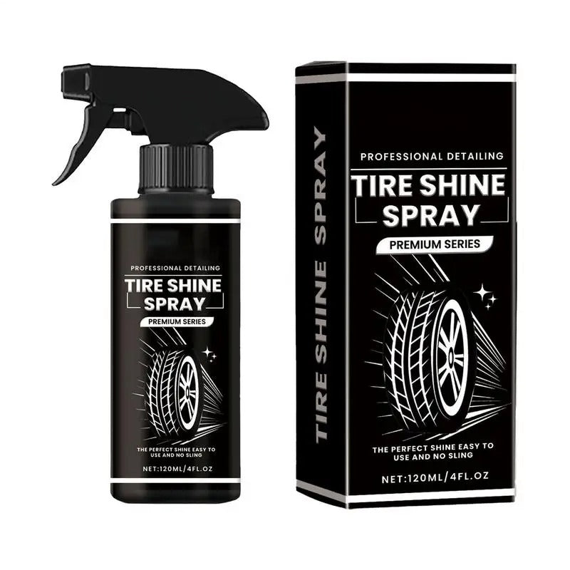 Tire Shine Spray – 120ml Wheel & Tire Dressing for Long-Lasting Gloss - Delicate Leather