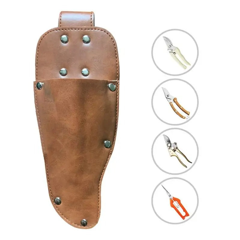 Premium PU Leather Pruning Shear Pouch - Protective Sheath for Gardening Pruners - Delicate Leather