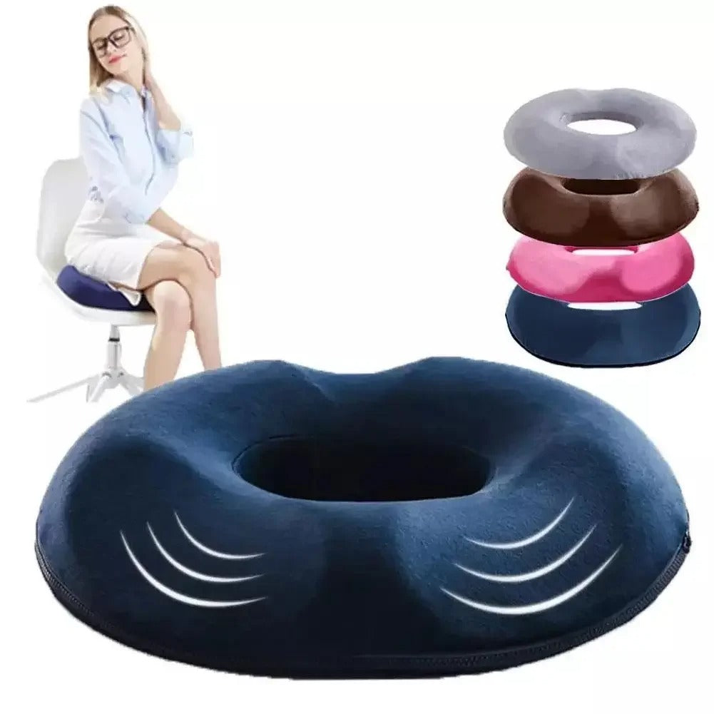 Donut Pillow – Memory Foam Seat Cushion for Tailbone & Hemorrhoid Relief - Delicate Leather
