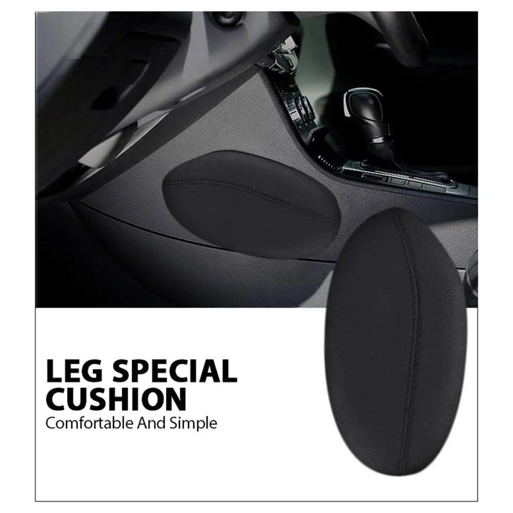 Ergonomic Car Seat Leg Support Cushion – Memory Foam Thigh & Knee Pad - Delicate Leather