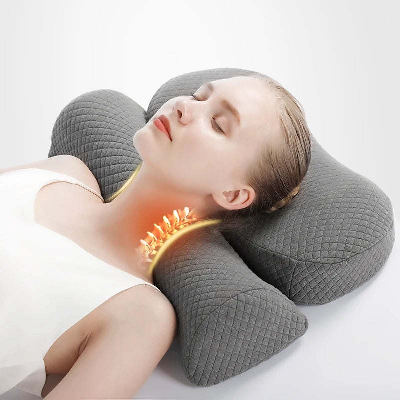 Ergonomic Memory Foam Cervical Pillow – Contour Bed Pillow for Side Sleepers and Orthopedic Support - Delicate Leather