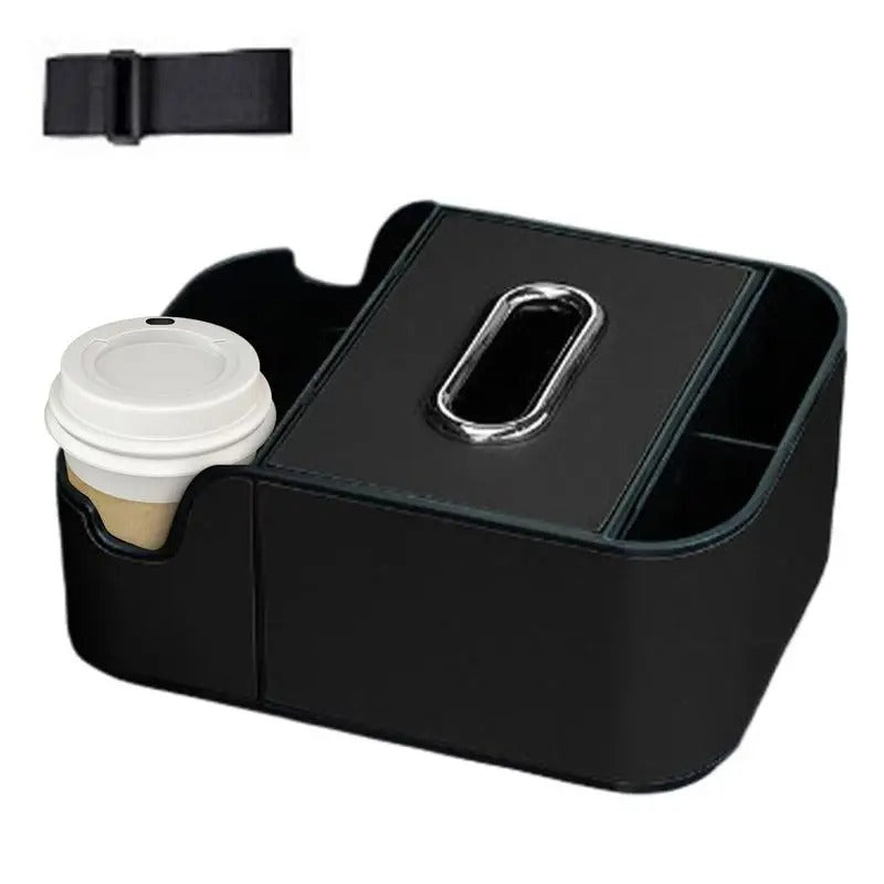 Car Armrest Organizer – PU Leather Storage Box for Seat & Console - Delicate Leather