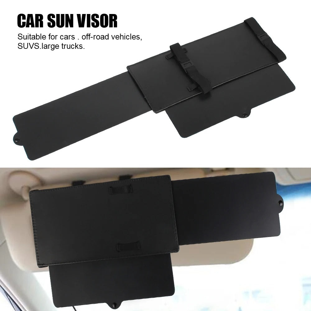 Adjustable Car Sun Visor Extender – UV-Blocking PU & PC Sunshade for Windshield & Side Windows | Anti-Glare, Easy Install, Universal Fit