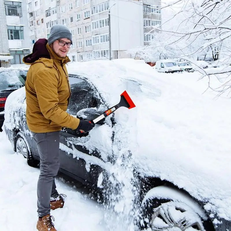 Snow Scraper with Foam Handle – No-Scratch Ice Crusher for Automotive Windows - Delicate Leather