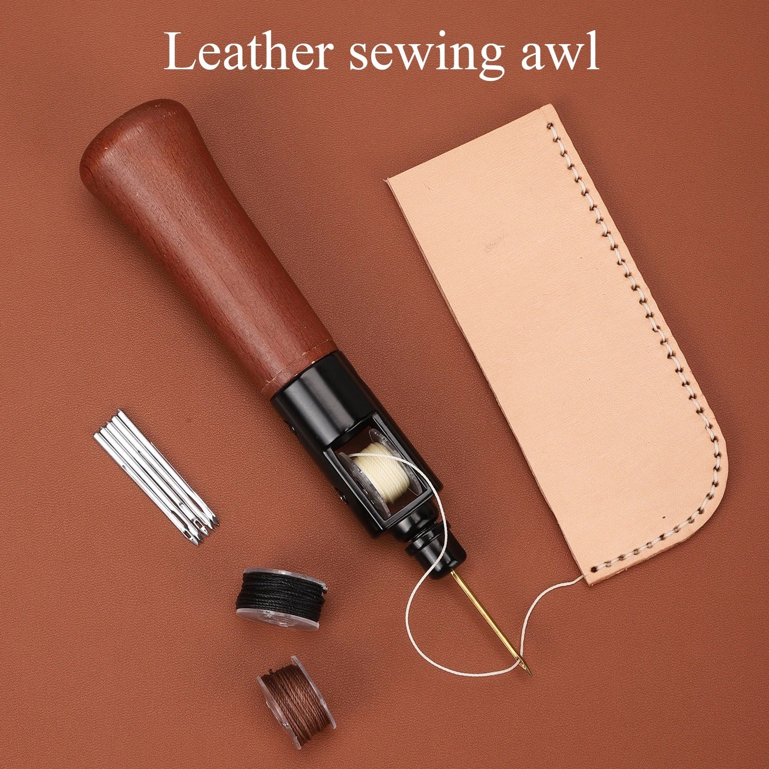 Leather Speedy Stitcher Sewing Awl Kit - DIY Leather Craft and Canvas Repair Tool - Delicate Leather