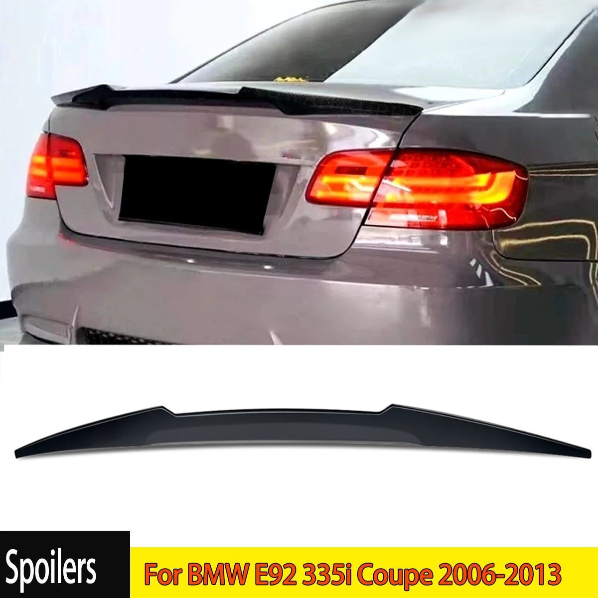 Gloss Black Highkick M4 Style Trunk Spoiler for BMW E92 Coupe (2006-2013)