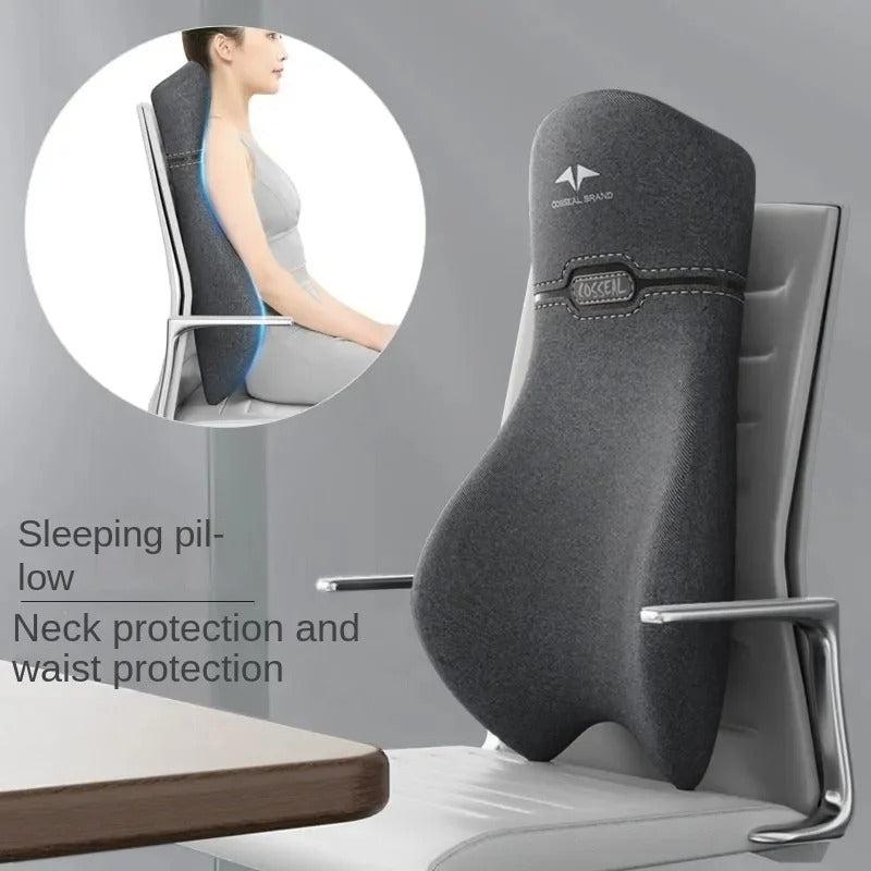 High-Waist Protective Pad – Long Seat Backrest Cushion for Office Chairs, Reclining Pillows, and Napping Comfort - Delicate Leather