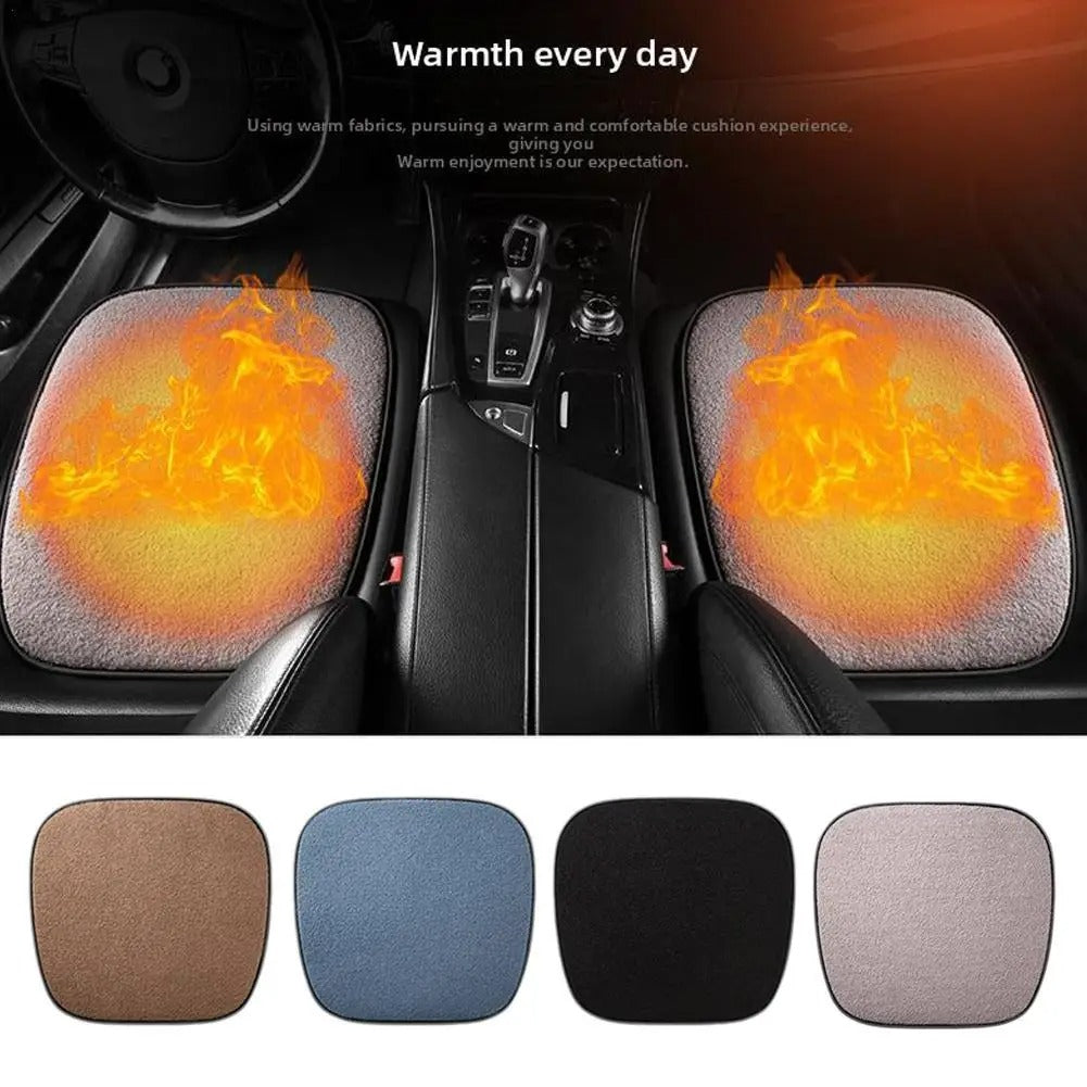 5V 12W USB Heated Seat Cushion – Winter Warmer Pad for Cars, Office, and Home - Delicate Leather