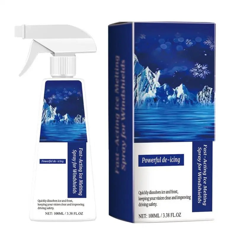 Car Windshield Deicer Spray – Anti-Frost Defrost Spray for Clear Visibility (100ml) - Delicate Leather