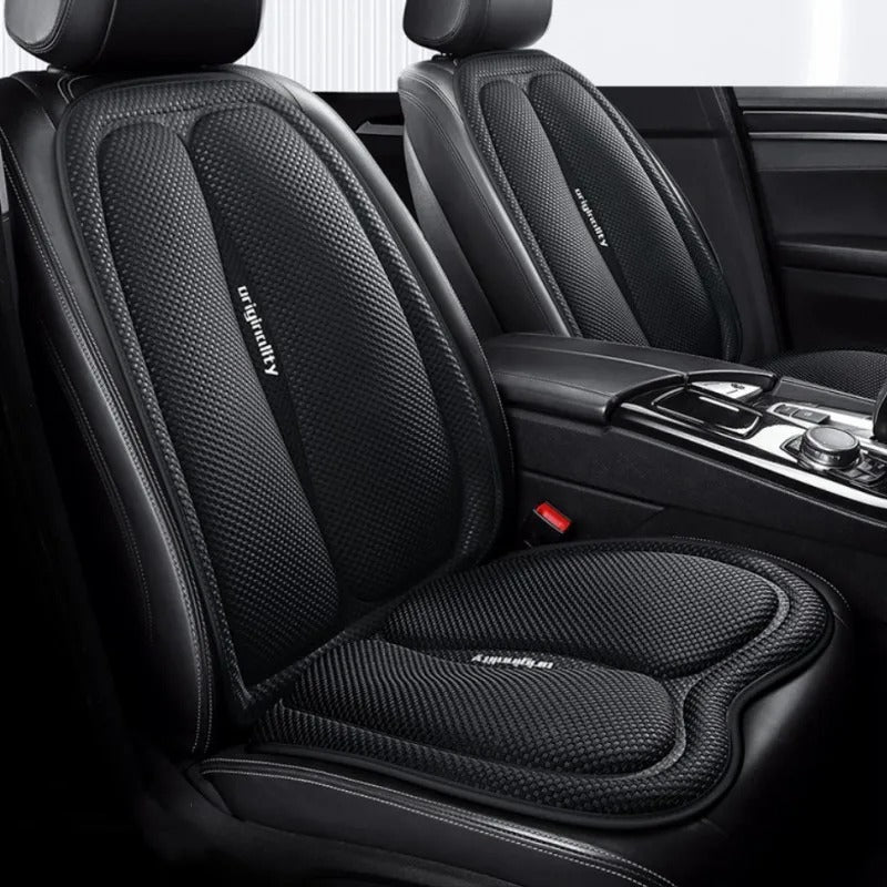 Universal Breathable Car Seat Cover – Soft, Non-Slip Ice Silk Cushion Set for Most Cars - Delicate Leather