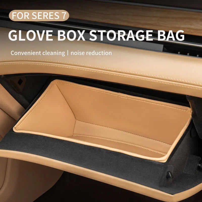 PU Leather Glove Box Storage Bag – Center Console Organizer - Delicate Leather