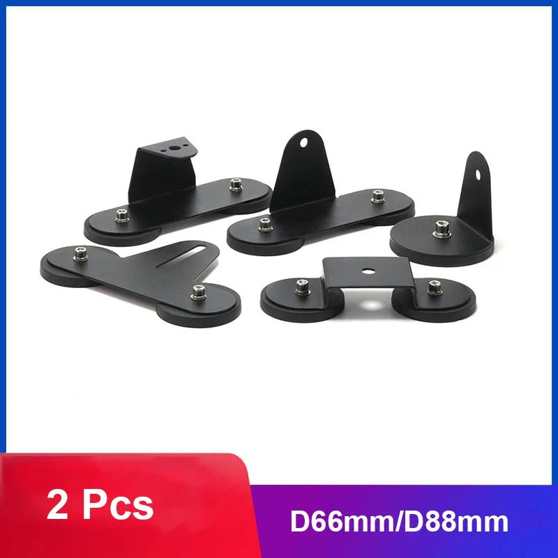 2Pcs Strong Magnetic Roof LED Light Bar Bracket Mount - D66mm/D88mm for SUV, Truck, Offroad Spotlight - Delicate Leather