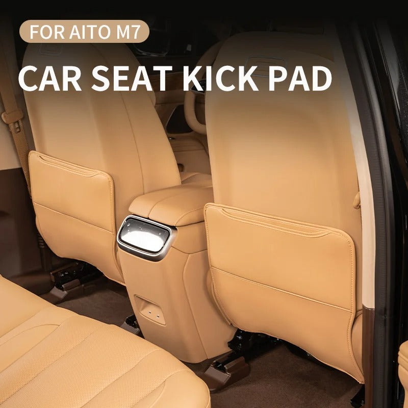 Seat Back Protector Kick Pad – For SERES AITO M7 Anti-Kick Mud & Dirt Pad with Storage - Delicate Leather