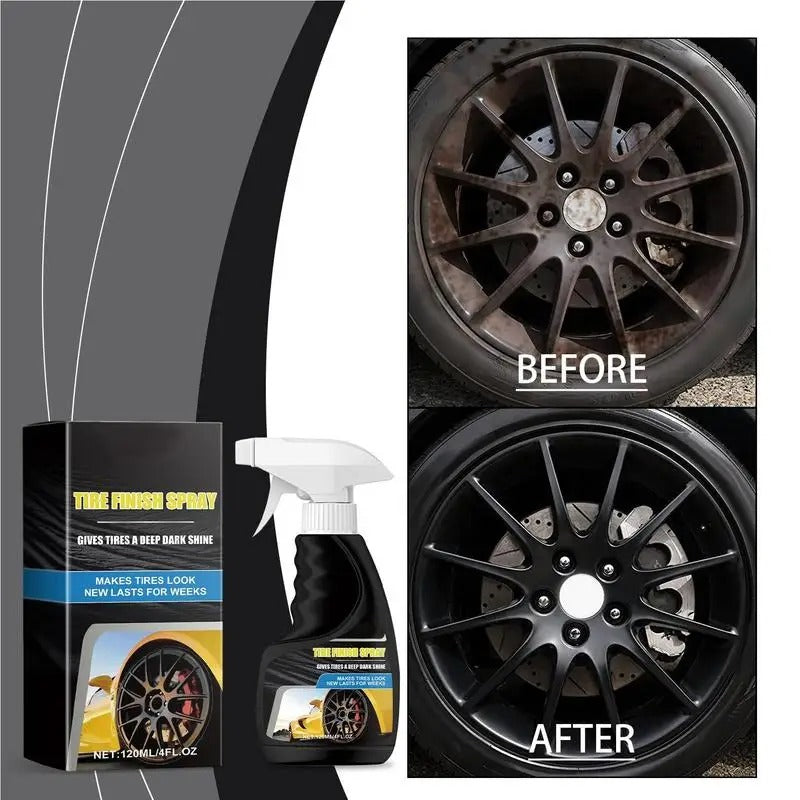 Long-Lasting Tire Shine Spray – High Gloss Protective Tire Dressing (120ml) - Delicate Leather