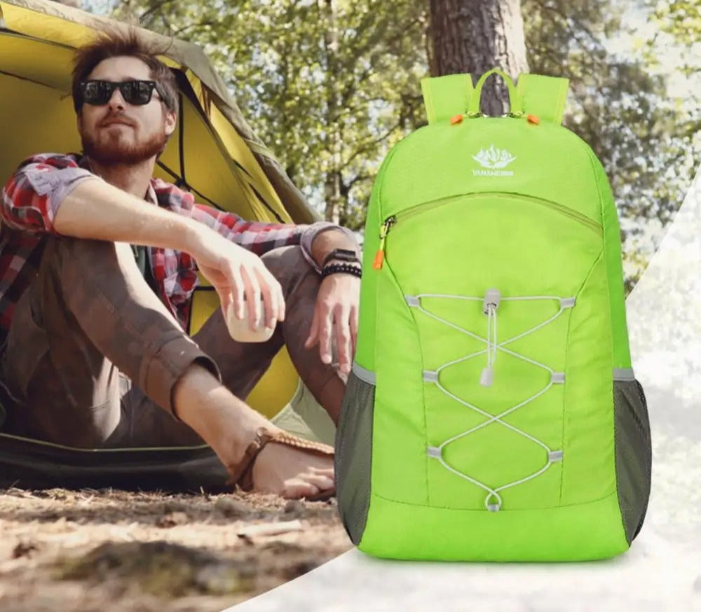 Foldable Hiking Backpack – Lightweight Waterproof Travel & Camping Daypack - Delicate Leather