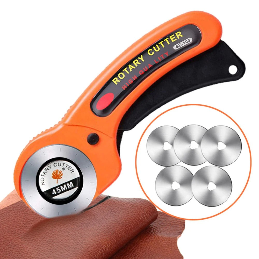 45mm Professional Rotary Cutter for Leather, Fabric, and Craft Projects - Delicate Leather