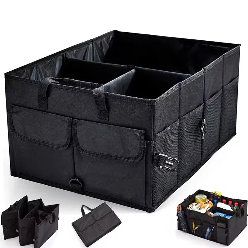 Large Capacity Collapsible Car Trunk Organizer – Durable 600D Oxford Cargo Storage Box - Delicate Leather
