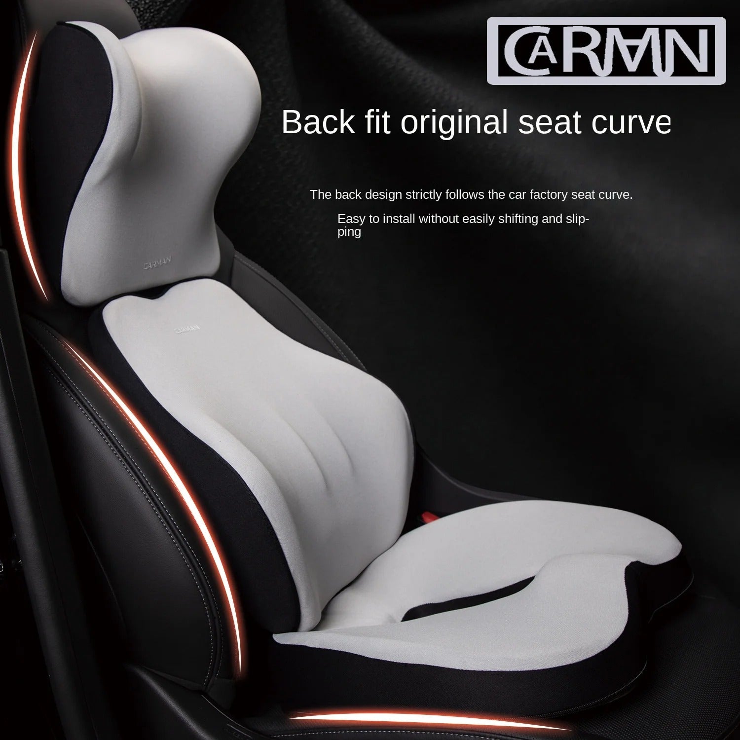 Memory Foam Car Headrest & Lumbar Cushion Set – Ergonomic Support for Neck & Lower Back - Delicate Leather