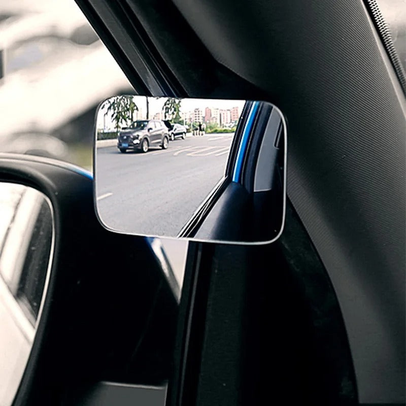 360° Adjustable Blind Spot Mirror – Wide-Angle Auxiliary Rearview Mirror for Cars - Delicate Leather