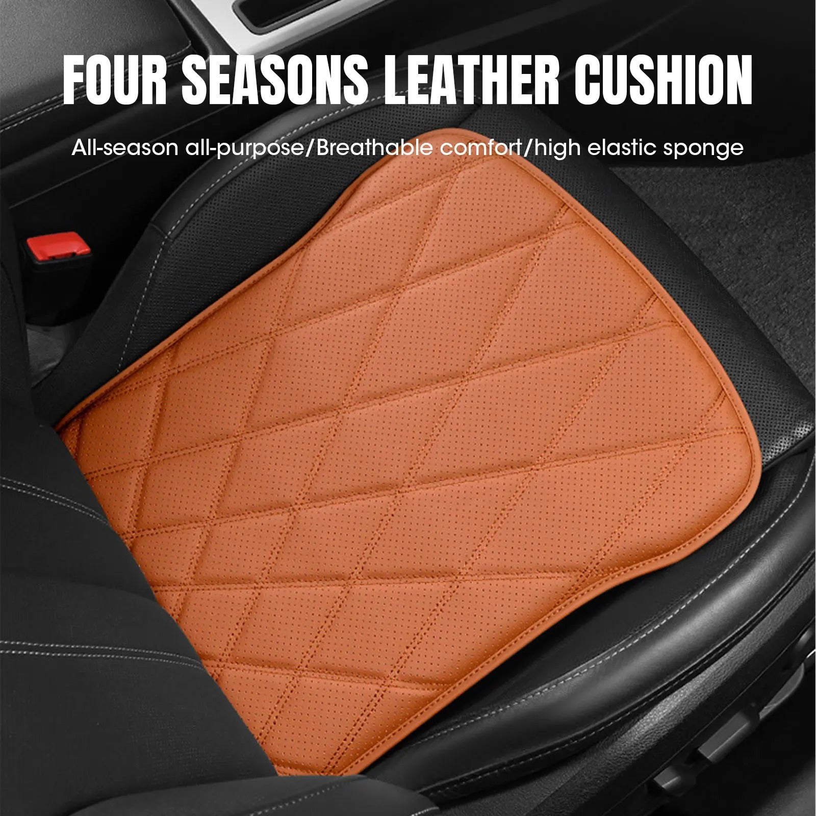 Car Breathable Cushion – Four Seasons Non-Slip Seat Cushion for Comfort and Cooling - Delicate Leather