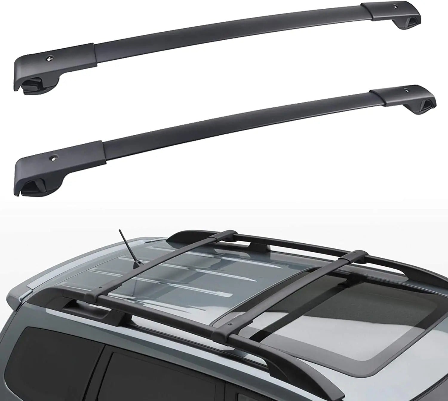 Adjustable Aluminum Roof Rack Crossbars - Fits Subaru Forester, Crosstrek, and Impreza (2012-2021) - Delicate Leather