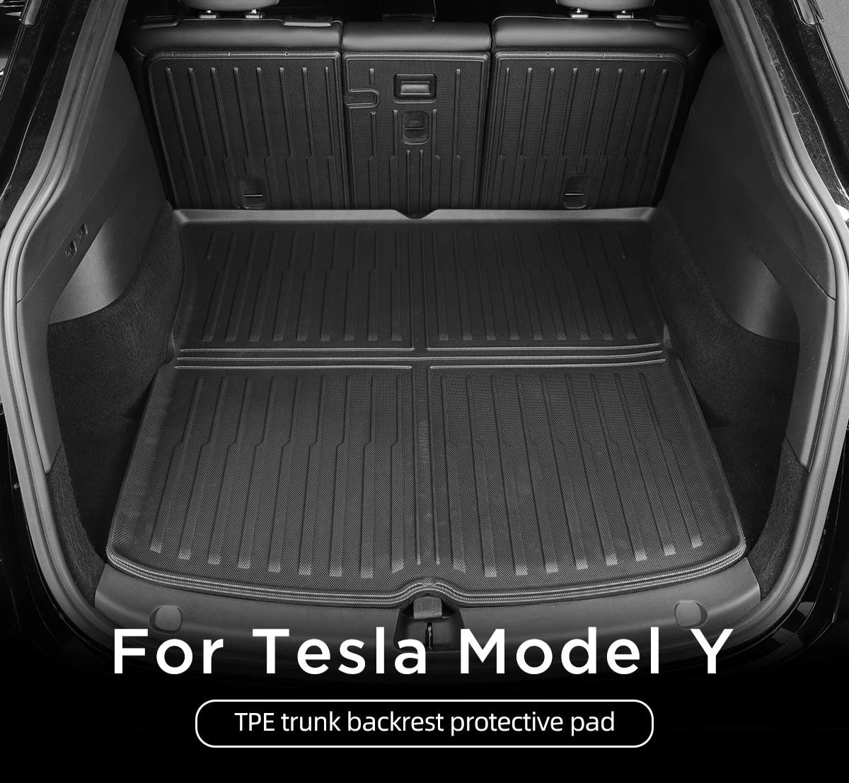 Rear Seat Backrest Protective Pad & Trunk Mat – For Tesla Model Y (2021-2024) - Delicate Leather