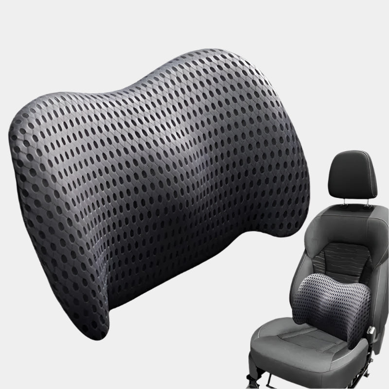 Ergonomic Car Lumbar Support Cushion – Comfortable Backrest for Driver Seat - Delicate Leather