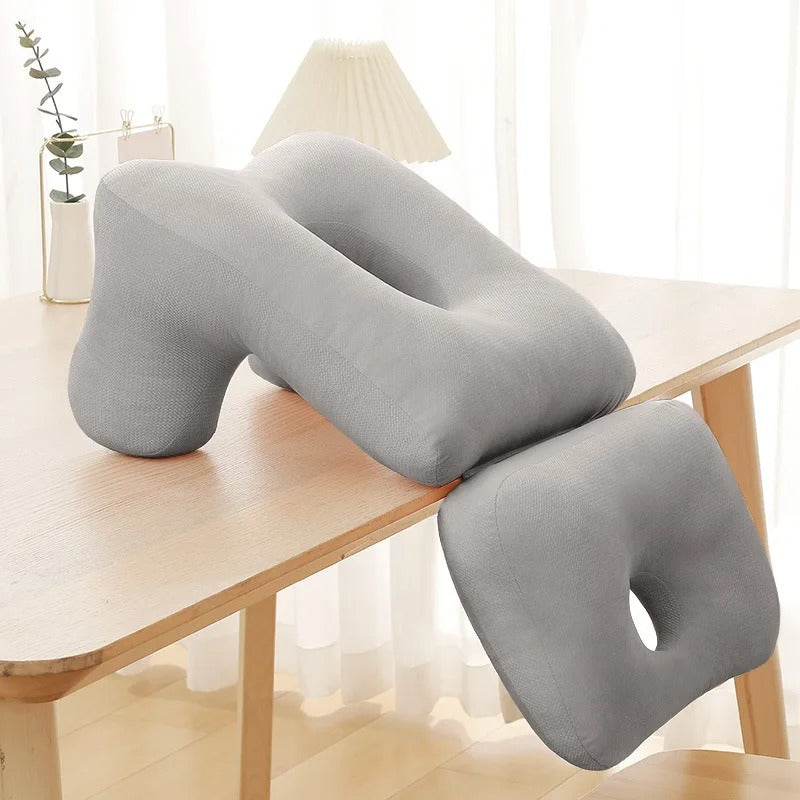 Multifunctional U-Shaped Neck Stretcher Pillow – Memory Foam Cushion for Office Naps and Back Support - Delicate Leather