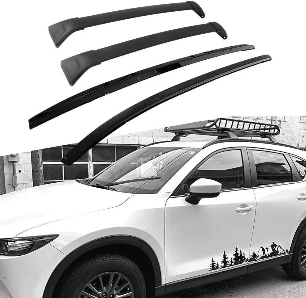 4Pcs Roof Side Rail Crossbars - Fits Mazda CX-5 (2017-2021) Durable Aluminum Cross Bars